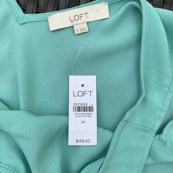 NWT Women’s LOFT Peplum Swing Tank - Aqua Green - Size Medium - Picture 9 of 11